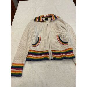 Children’s Place rainbow long sleeve zipper sweater Medium 7/8